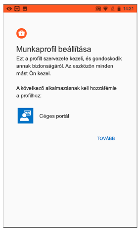 Munkahelyi profil beállítása
