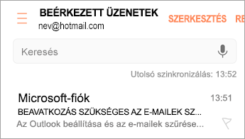 Nyissa meg a szükséges műveletről tájékoztató e-mailt