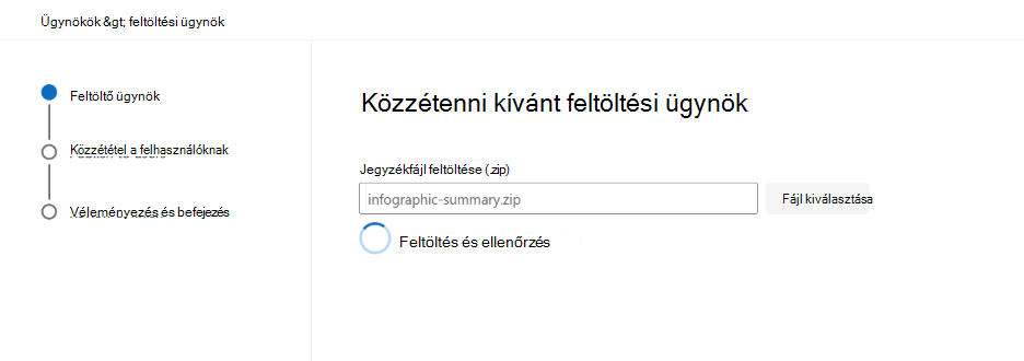 Képernyőkép a csomagérvényesítési eredményekről a Microsoft 365 Felügyeleti központ.