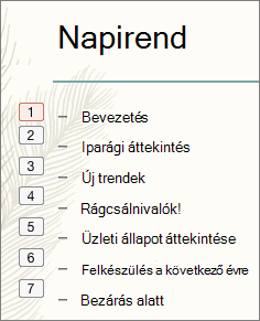 Each bullet in the list show the order of animations in a small box to the left