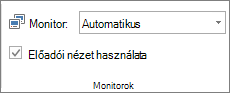 A Monitorok csoport a Diavetítés lapon