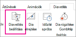 A Diavetítés beállítása gomb
