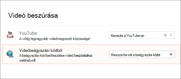 A PowerPoint videobeágyazási lehetősége