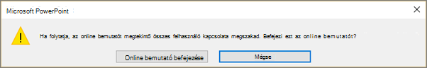 Online PowerPoint-bemutató befejezésére szolgáló párbeszédpanel
