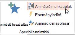 Az Animáció munkaablak megnyitása