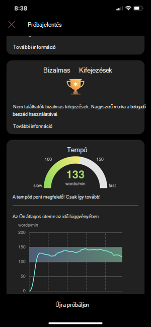 Az Előadói tréner jelentés megtekintése