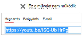 Ha a beágyazási kódja http-vel kezdődik, a videó beágyazása nem lesz sikeres.