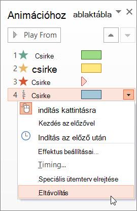 Animációs effektus eltávolítása