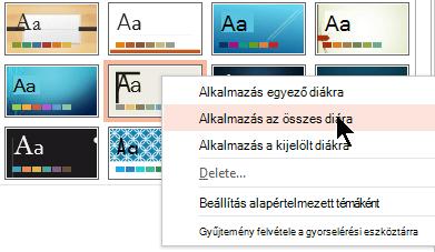 Alkalmazás az összes diára