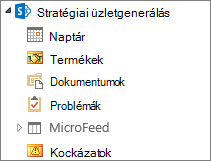 Kattintson egy elemtípusra