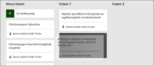 Tevékenység áthelyezése futamba.