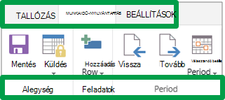 Tabs and groups on the ribbon