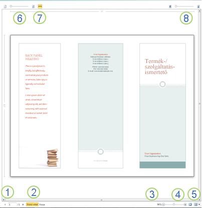 A nyomtatási kép a Publisher 2010 alkalmazásban