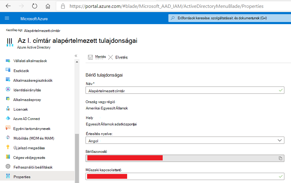 Tulajdonságok lap