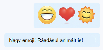 Nagy animált emoji a Skype Vállalati verzió csevegéseiben