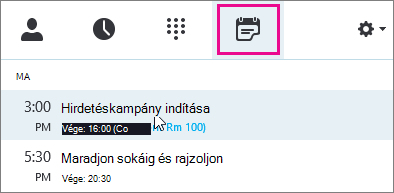 Az Értekezlet lap értekezletekkel