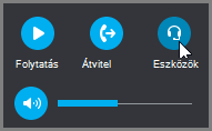 Hívás folytatása, hívás átirányítása, vagy hangeszköz váltása