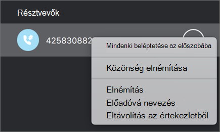 Értekezletek és hívások résztvevőinek kezelése