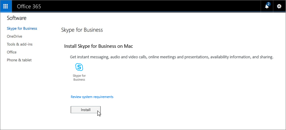 Mac Skype Vállalati verzió telepítése lap