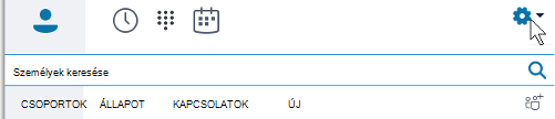 A Skype Vállalati verzió főmenüjének beállításai