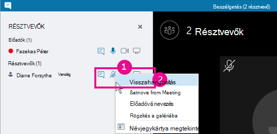 Unmute participant option on conversation view