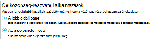 Képernyőkép: Yammer-hírcsatorna elhelyezése