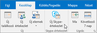 Értekezlet ütemezése a Skype Vállalati verzióban