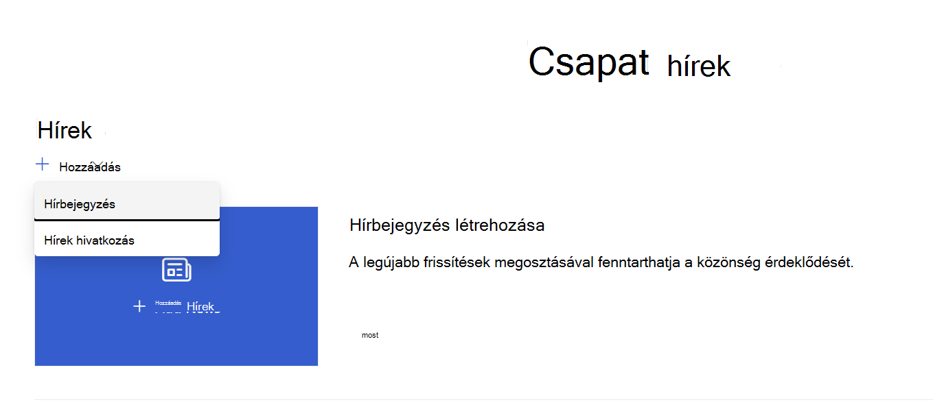 Lap hozzáadása a Hírek kijelzőből