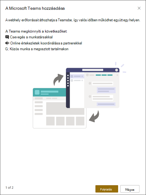 A Microsoft Teams hozzáadása