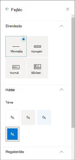 A megjelenés élőfejének módosítása