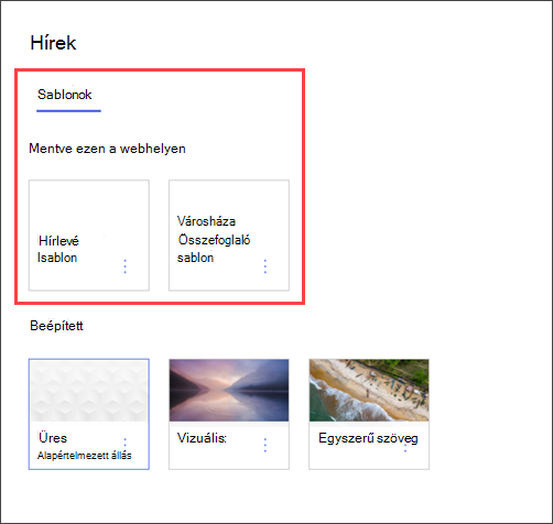 A lapsablon-választó képe a részleg webhelye