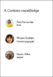 A People kijelző képe a részleg webhelysablonján
