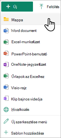 Új mappát az Új mappa paranccsal adhat hozzá a dokumentumtárakhoz.