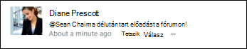 Említést tartalmazó hírcsatorna-bejegyzés