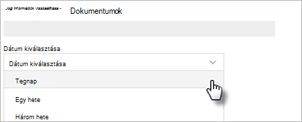 A dátumválasztási beállításokat megjelenítő ábra
