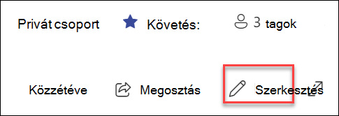 A SharePoint-lap Szerkesztés gombjának előnézete