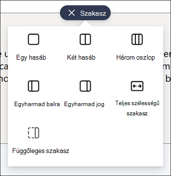 Szakasztípusok listája