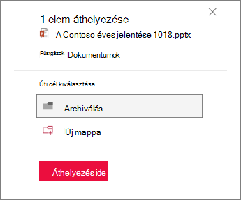Áthelyezés mappába