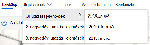 SharePoint lépcsőzetes menü példa