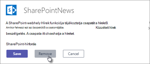 Hírek összekötője párbeszédpanel