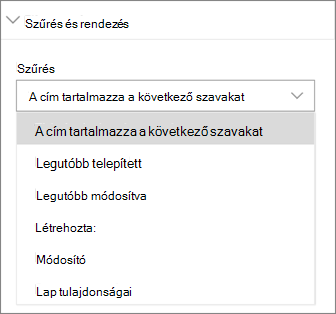 Hírek szűrése és rendezése