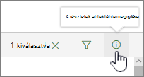 A részletek ablaktábla megnyitása gomb