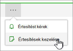 Kiemelt Értesítések kezelése gomb a SharePoint Online-ban
