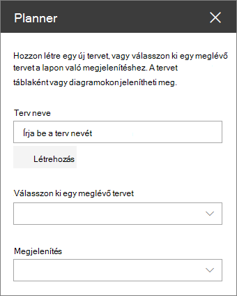 A Planner kijelző eszközkészlete
