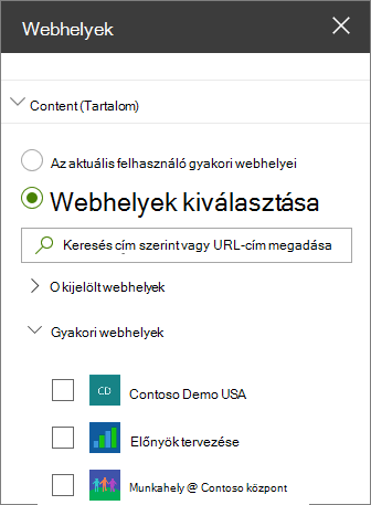A Webhelyek kijelző beállításai