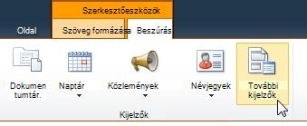 Kattintson a További kijelzők elemre
