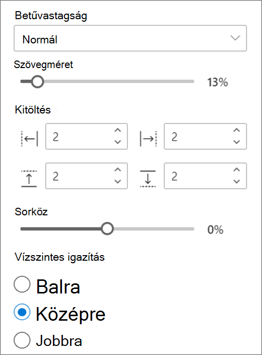 Szövegformázási lehetőségek