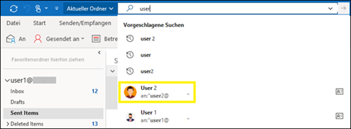 Nincs találat az Outlookban a javasolt keresések használatával