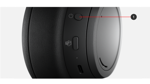 Bekapcsológomb a Surface Headphones fejhallgatón
