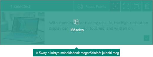 Másolt kártyáról szóló megerősítés a Swayben